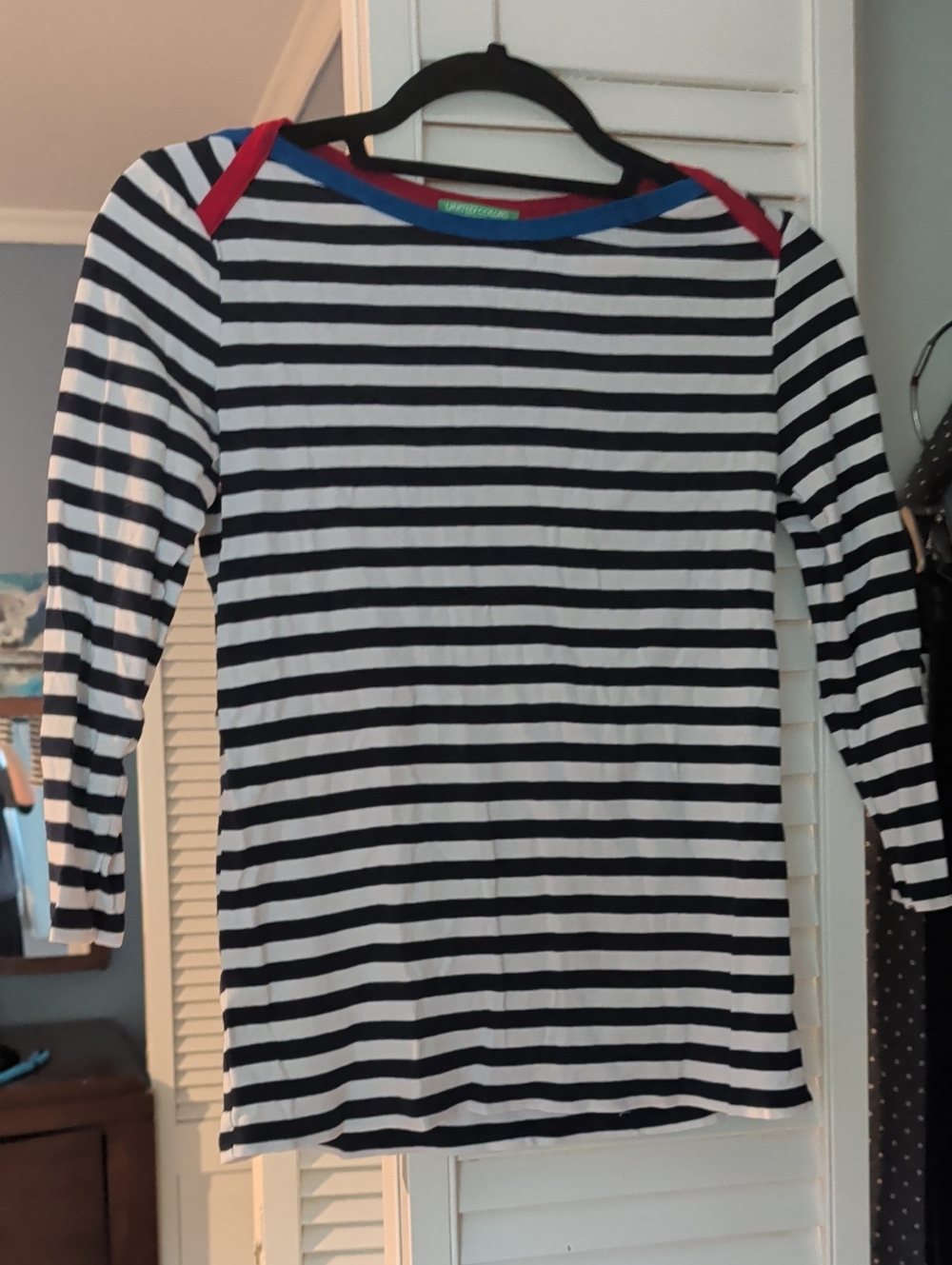 united colors of benneton Striped Long-Sleeve Top with Contrast Trim